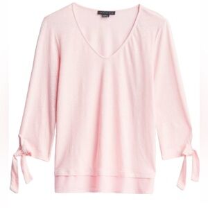 Sanctuary Sylvie Tie Sleeve Linen Blouse in Rosehip